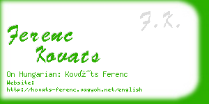 ferenc kovats business card